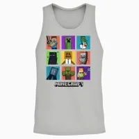 Minecraft Group Shot Colored Box Up Unisex Tank Top in Ash - 2