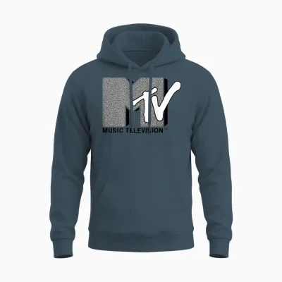Mademark X Mtv - Classic Official Original Mtv Logo with Wall Structure Unisex Hoodie - Dark Heather