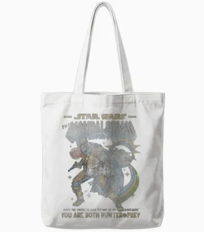 Star Wars Mandalorian Comic Tote Bags - White