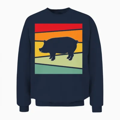 Pig Retro Unisex Sweatshirt - Navy