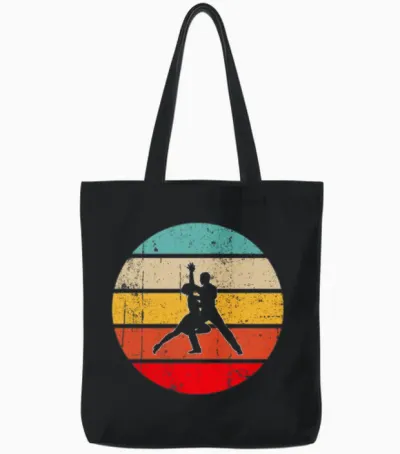 Dance Retro Tote Bags - Black