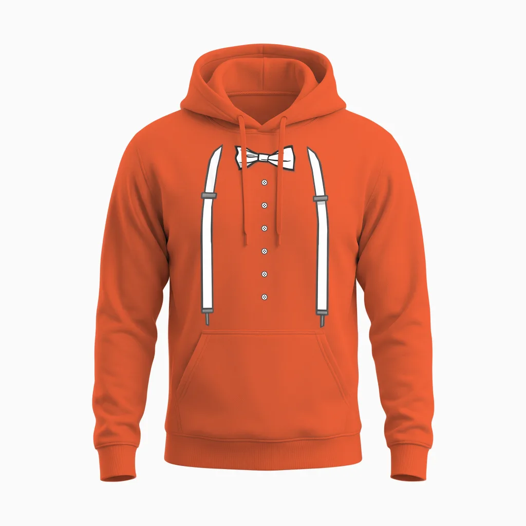 Fake Anzug Aufdruck Jga Männer T-Shirt Kostüm Verkleidung Unisex Hoodie in Orange