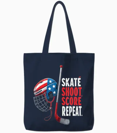 Youth Usa Ice Hockey Jersey Ice Boys Hockey Birthday Tote Bags - Navy