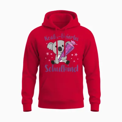 Koala Schule Einschulung Koala Fiziertes Schulkind Unisex Hoodie - Red