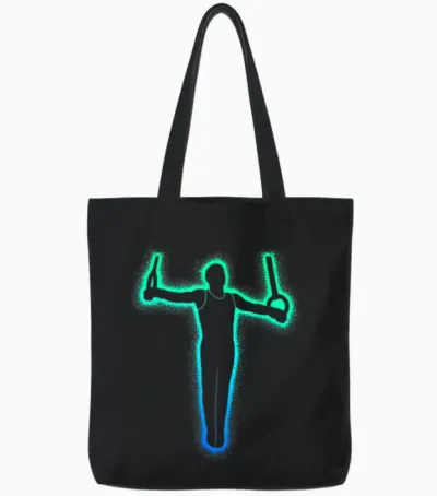 Gymnastics Rings for Kids Boys Gymnast Tote Bags - Black