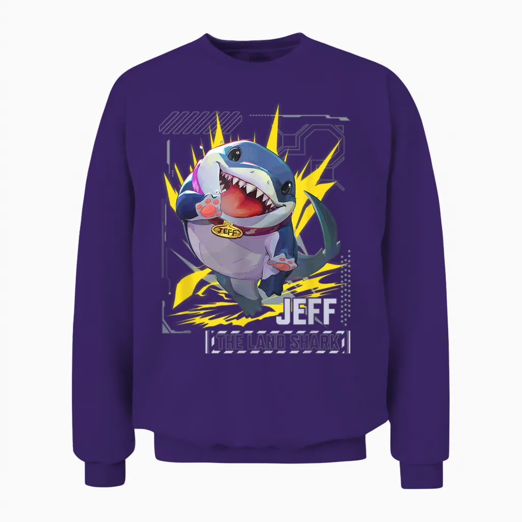 Marvel Rivals Gamerverse Super Hero Pvp Jeff the Land Shark T-Shirt, Black Unisex Sweatshirt in Purple