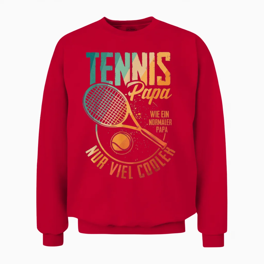 Tennis Papa Nur Cooler Vater Tennisspieler Vatertag Unisex Sweatshirt in Red