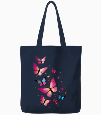 Butterfly Tote Bags - Navy