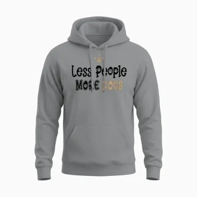 Less People More Dogs Unisex Hoodie - Sport Grey