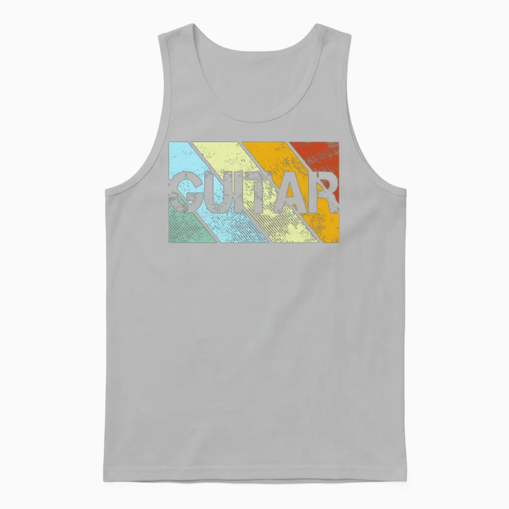 Guitar Retro Unisex Tank Top in Ash