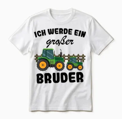 Ich Werde Großer Bruder 2026 Traktor Unisex T-Shirt - White