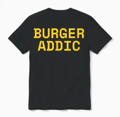 Burger Addict Funny Fast Food Lover Lover Foodie Unisex T-Shirt - Black