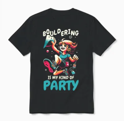 Bouldering Girl Boulderer Rock Climbing Wall Unisex T-Shirt - Black