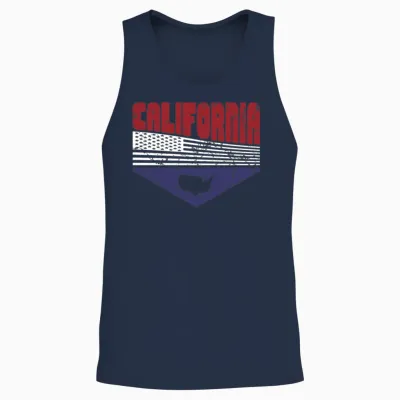 Retro Vintage California Usa Unisex Tank Top - Navy