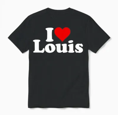 I Love Heart Louis Name on a T-Shirt T-Shirt, Black Unisex T-Shirt - Black