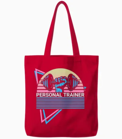 Personal Trainer Retro Tote Bags - Red