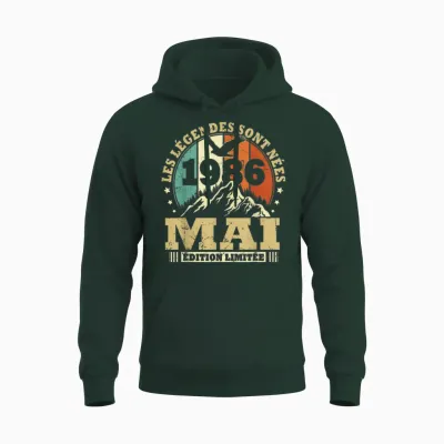 Les Légendes Sont Nées En Mai 1986 Anniversaire 40 Ans Unisex Hoodie - Forest