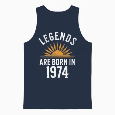 Legends Are Born in 1974 – Gift Idea Unisex Tank Top - Navy