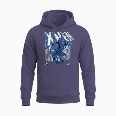 Marvel X-Men Beast T-Shirt, Grey, S Unisex Hoodie - Heather Sport Dark Navy