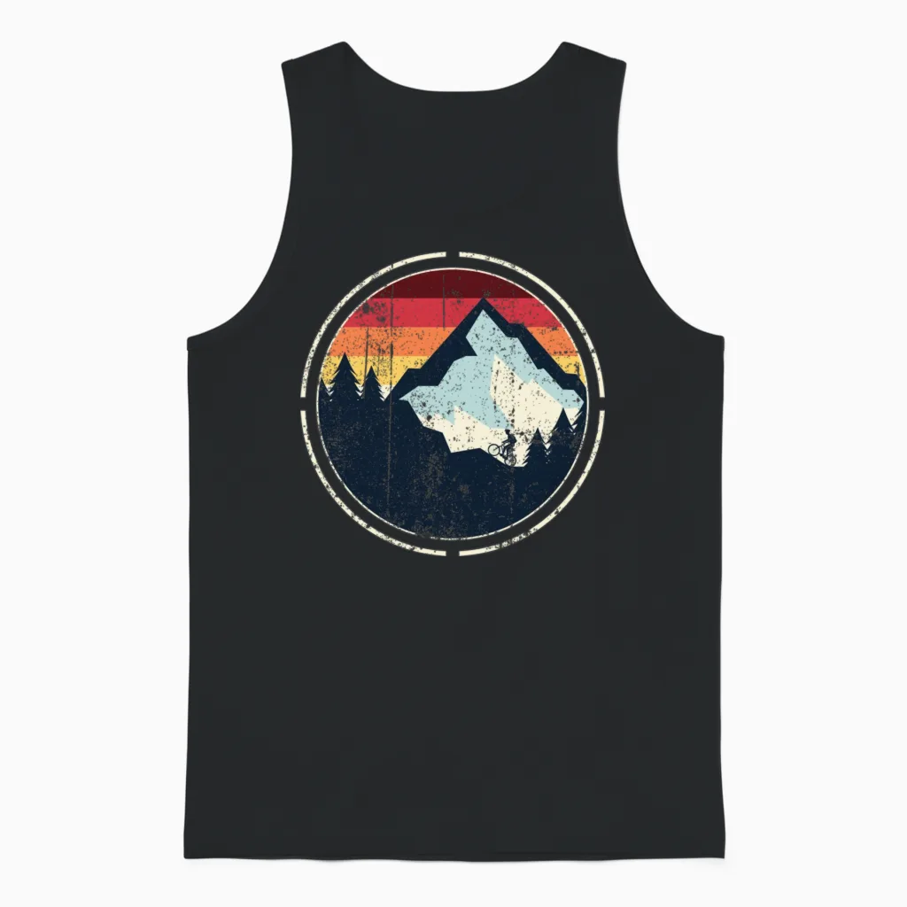 Retro Vintage Mountain Bike Cycling Unisex Tank Top - Black