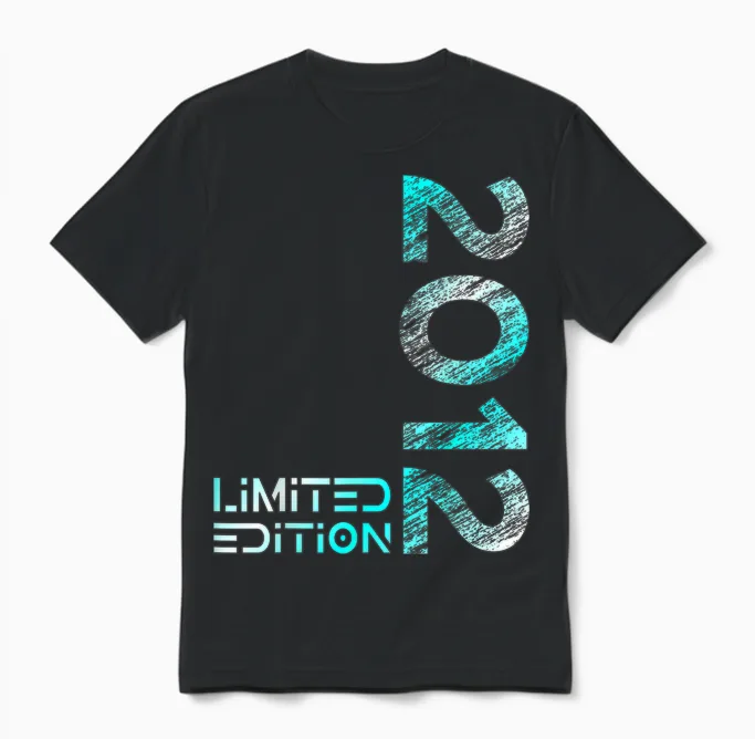 14. Geburtstag Limited Edition Jahrgang 2012 Junge Mädchen Unisex T-Shirt in Black