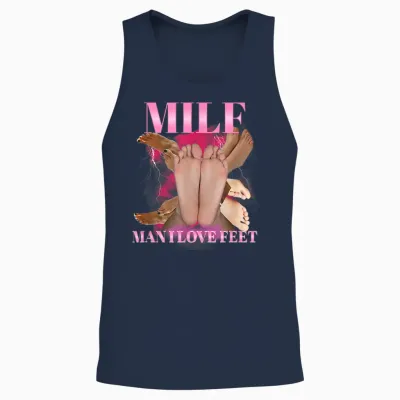 Milf Man I Love Feet Lustig Sexy Unangemessen Dirty Adult Unisex Tank Top - Navy