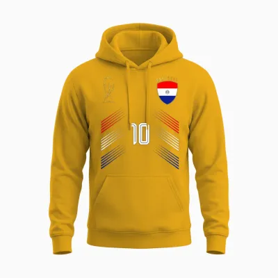 Drapeau Du Paraguay Pour Les Amateurs De Fierté Paraguayenne Rétro Unisex Hoodie - Gold