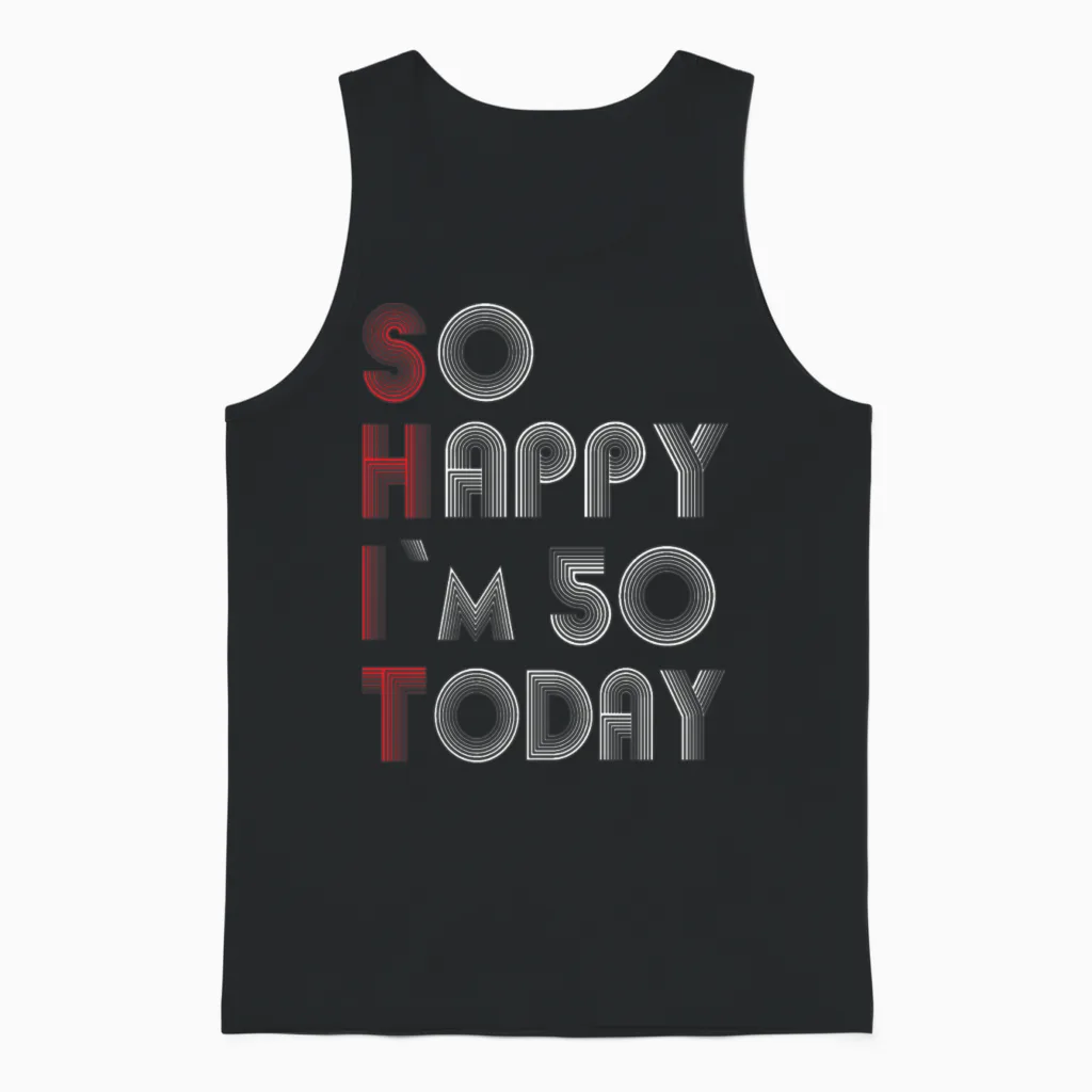 50th Birthday Unisex Tank Top in Black