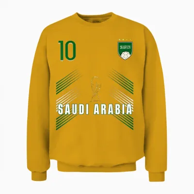 Retro Saudi Arabia Flag Saudi Arabian Pride Lovers Unisex Sweatshirt - Gold