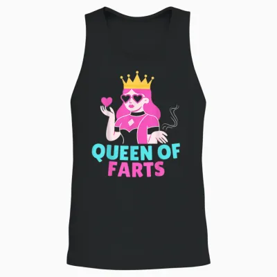 Queen of Farts Inappropriate Embarrassing Playing Card Unisex Tank Top - Black