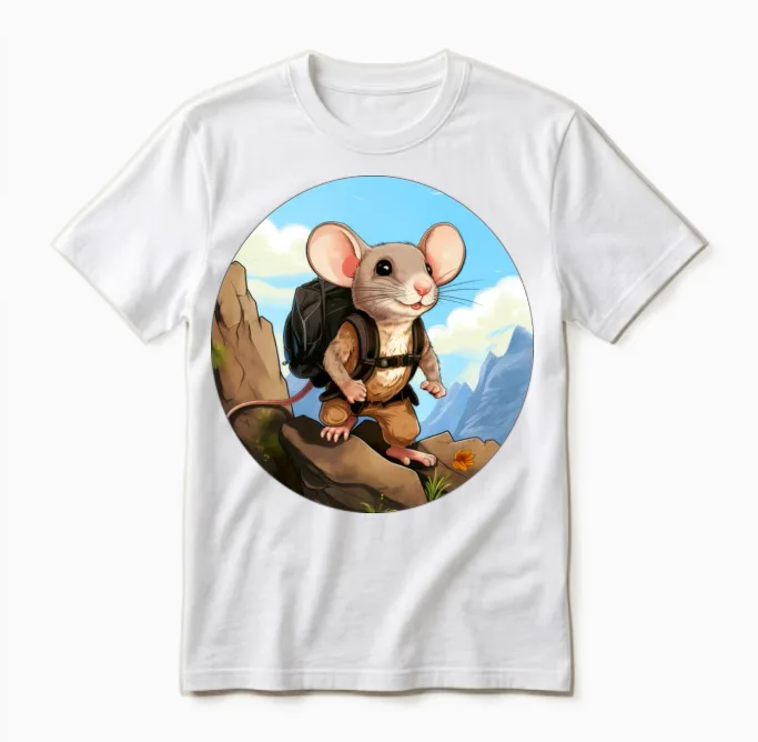 Mouse Hiking / Mountaineering Mice Unisex T-Shirt in White