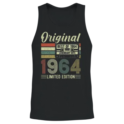 1964 Vintage Birthday Unisex Tank Top - Black