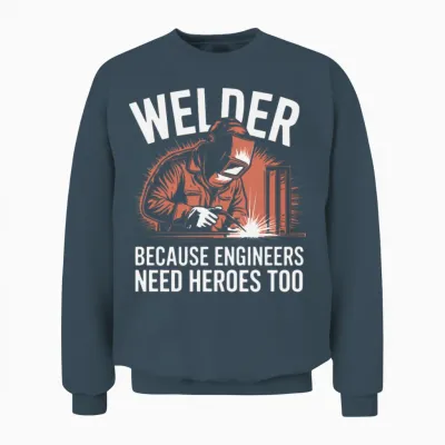 Welder Because Engineers Need Heroes Too Welding Unisex Sweatshirt - Dark Heather