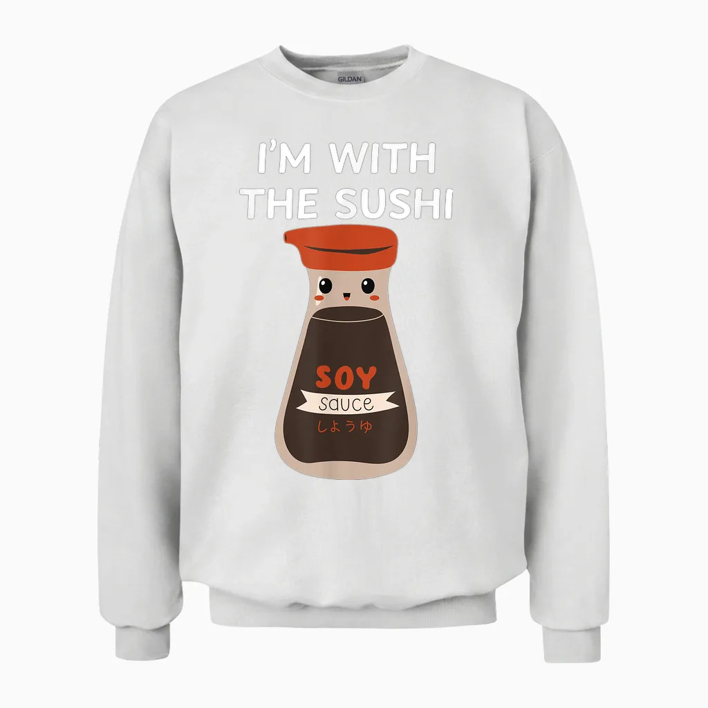Easy Funny Group Costume - Soy Sauce Condiment Costume Unisex Sweatshirt in White