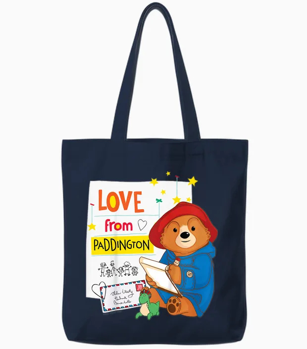 The Adventures of Paddington Bear Letters Tote Bags in Navy