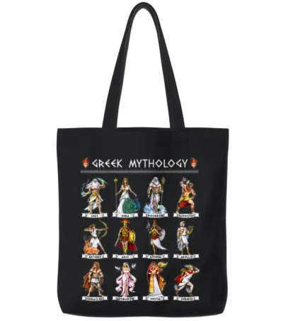 Greek Mythology Gods Tote Bags - Black