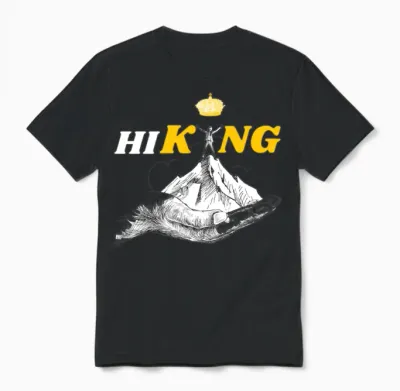 Hiking King Design Best Hiking Unisex T-Shirt - Black