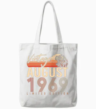 1969 August Retro Tote Bags - White