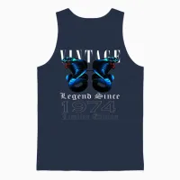 1974 Vintage Cobra 49 Years Limited Edition Unisex Tank Top in Navy - 1