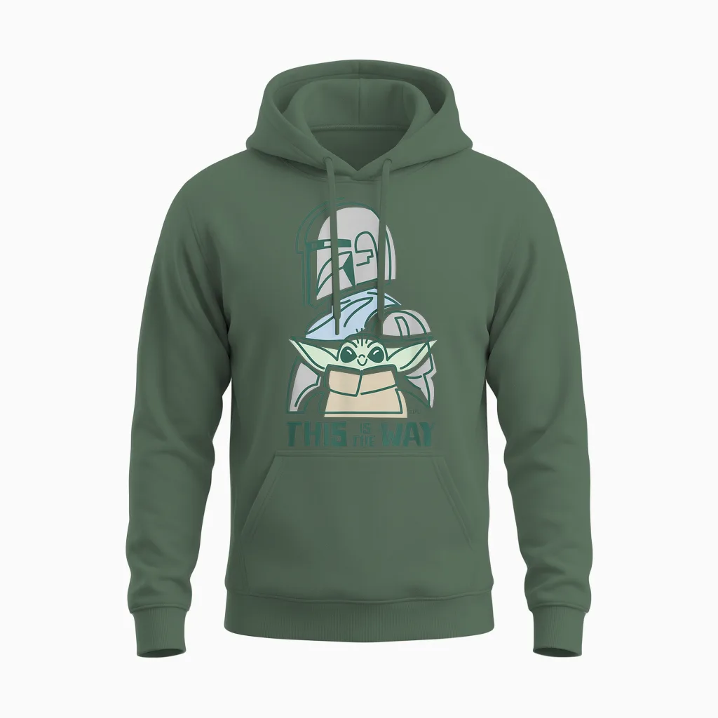 Star Wars the Mandalorian and Grogu This Is the Way Cute Unisex Hoodie in Military Green