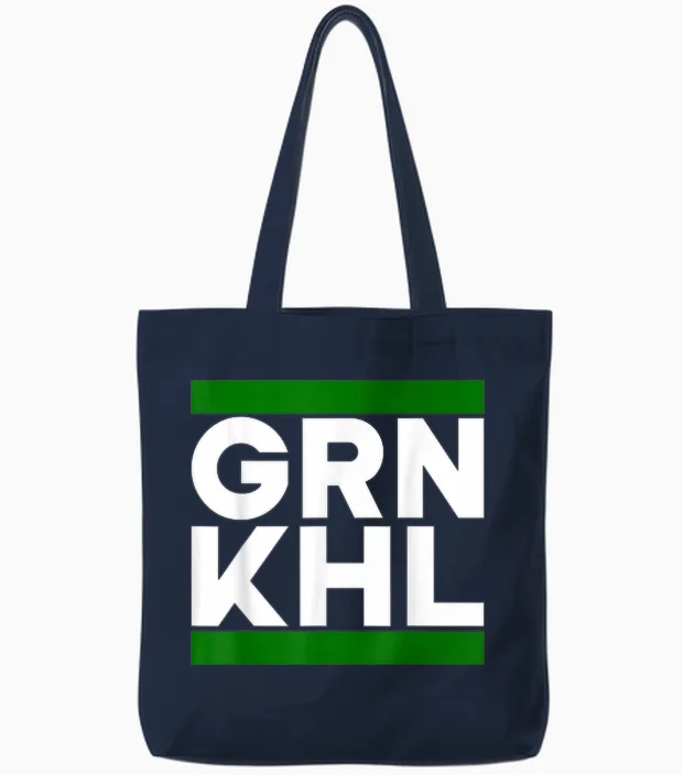 Green Kohl North Germany Kohlfahrt Norden Vegetarian T-Shirt, Black Tote Bags in Navy