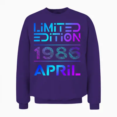Limited Edition April 1986 Mann Frau 40. Geburtstag Unisex Sweatshirt - Purple