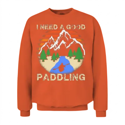 Kayaking Kayak Funny Unisex Sweatshirt - Orange