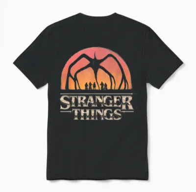 Stranger Things Season 5 Towering Mind Flayer Distressed Unisex T-Shirt - Black