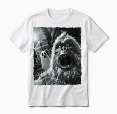 Funny Bigfoot Sasquatch Halloween Unisex T-Shirt - White