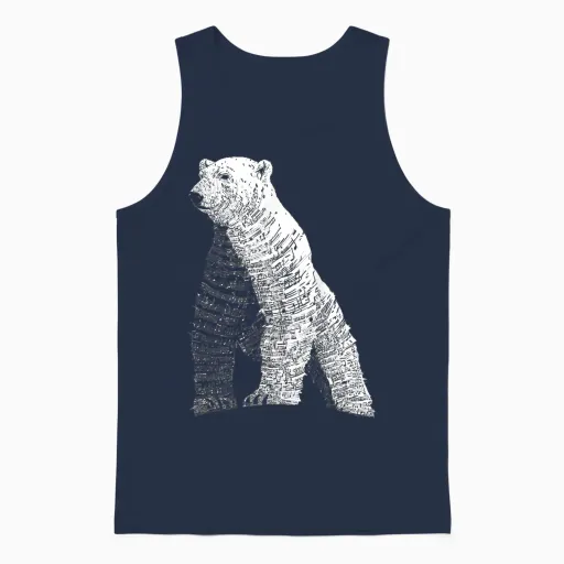 Motif Ours Polaire Cool Unisex Tank Top in Navy