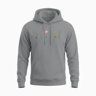 Wild Flower Unisex Hoodie - Sport Grey