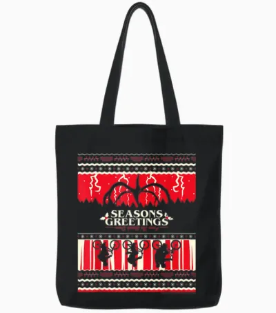 Stranger Things Wishes Christmas Wishes to the Upside Down Tote Bags - Black