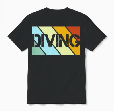 Diving Retro Unisex T-Shirt - Black
