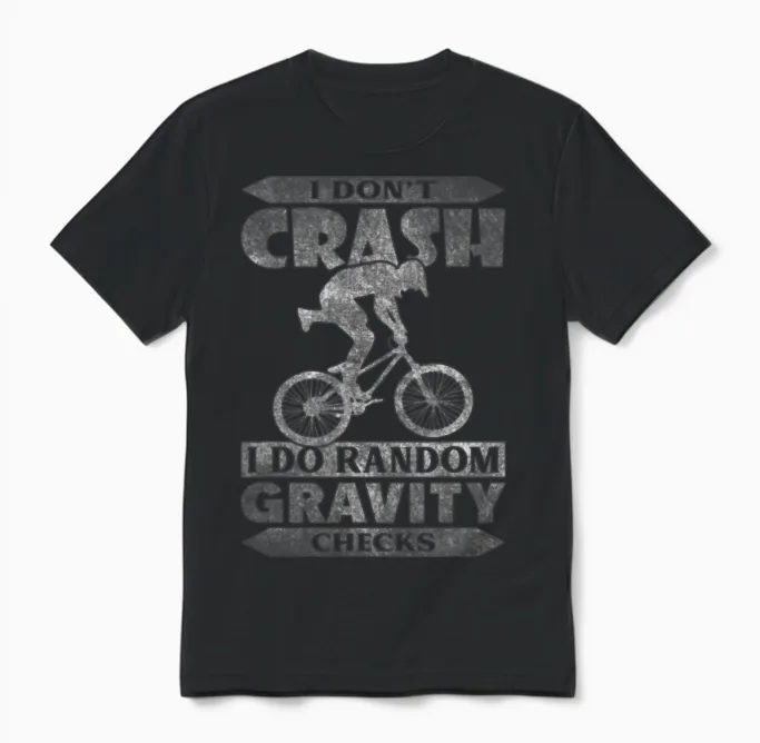 I Dont Crash I Do Random Gravity Checks Funny Unisex T-Shirt in Black